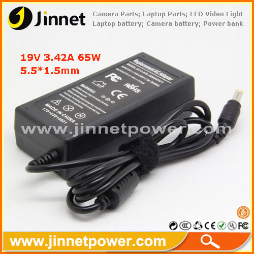 Best 19V 3.42A 65W Laptop AC Adapter For Acer Aspire 5.5*1.5mm 3-Prong made in China