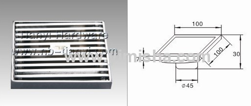 100mm x 100mm x 7mm High Grade Zinc Alloy Anti odour Floor Drain