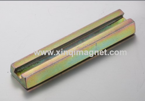 Neodymium Iron Boron Magnet Block with slot NdFeB color zinc plating 