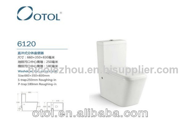 OT-6120 Washdown two piece toilet ceramic toilet