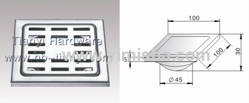 Square Stainless Steel Anti-Odour Floor Drainer with Clean Out