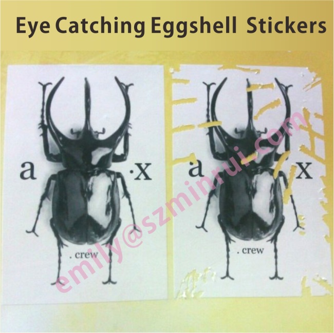Custom Eye Catching Eggshell Stickers,Beatles Breakaway Stickers,Breakable Tamper Seal Labels