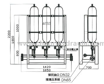 Hydraulic nitrogen acumulator station