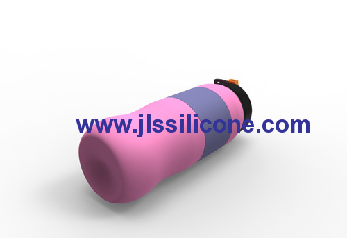 reusable silicone sports water bottle