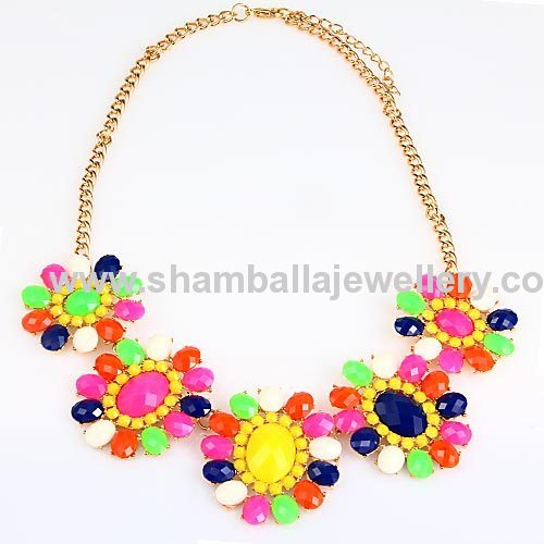 fashion jewelry shourouk necklace, Flower Choker bib necklace