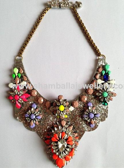 fashion jewelry shourouk necklace, Flower Choker bib necklace