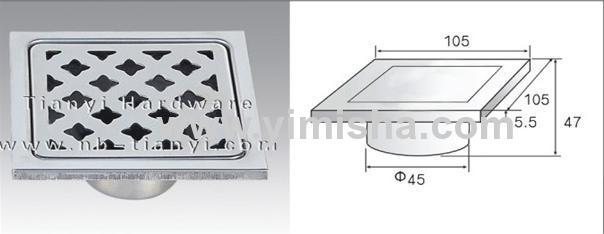 105mm×105mm×5.5mm Stainless Steel Anti-odor Floor drain