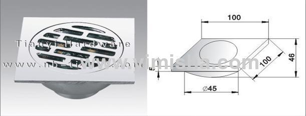 100mm×100mm High Grade Casting Stainless Steel Anti-Odor Floor Drain