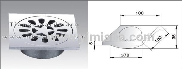 Square High Grade CastingStainless Steel Floor Drain 