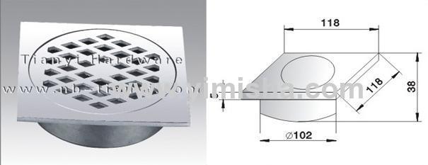 High Grade Casting Stainless Steel Floor Drain with Outlet Diameter 102mm