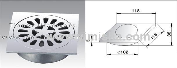  118mm×118mm×5mm High Grade Casting Stainless Steel Floor Drain