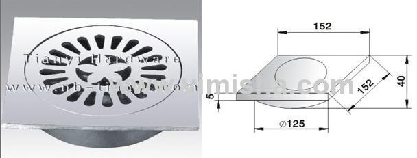 152mm×152mm High Grade Casting Stainless Steel Floor Drain