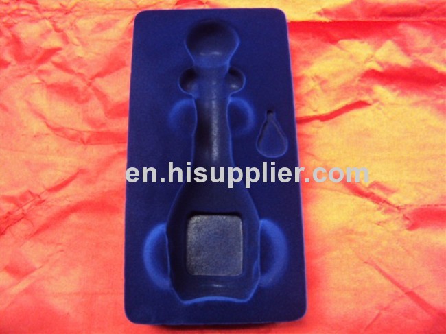 New design high quality PVC/PET/PP/PS material plastic flocking blister tray
