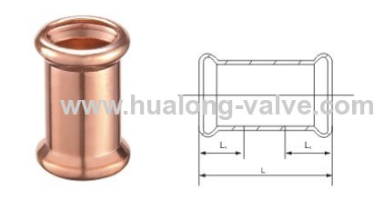 EN1254 copper press fittings Slip coupling