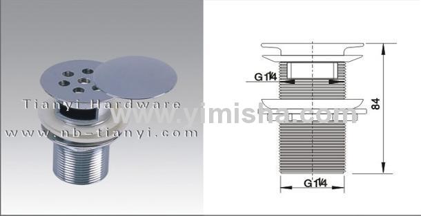 Brass Chrome Plated Waste Drain with Outlet Diameter G 11/4 