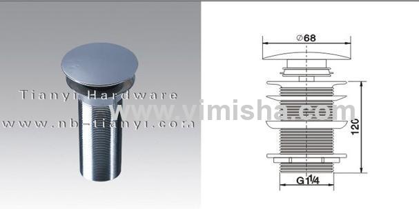 Φ68mmBrass pop-up Chrome Plated Waste Drain 