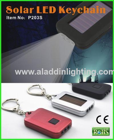 Cheap price promotional gift LED solar keychain