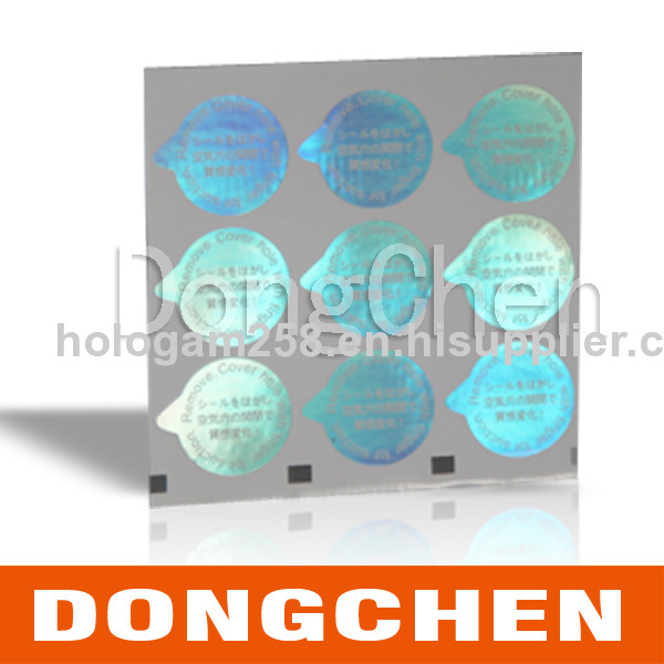 2013 high quality custom gold hologram sticker, warranty gold hologram sticker