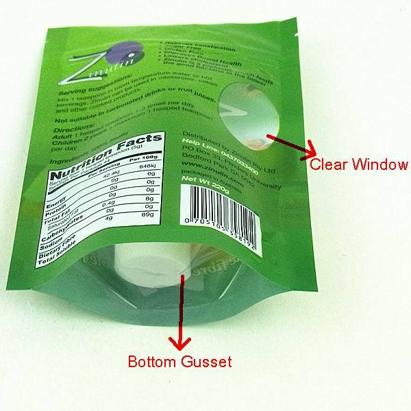 Food grade albumen powder stand up food bag with zipper