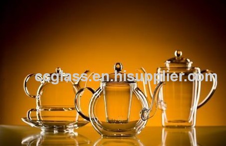 Insulated Double Wall Borosilicate Glass Teapot Coffee Pot