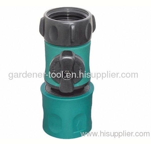 Plastic Quick connector with 3/4 female thread connector and valve.