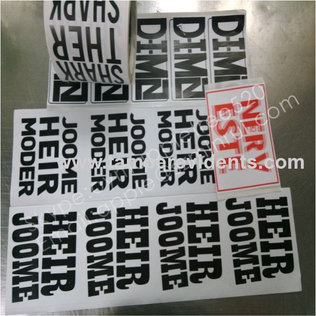 Destuctive Stickers with Unique Fonts and LOGO,Breakaway Eggshell Paper Sticker,Big Size Tamper Evident Security Labels