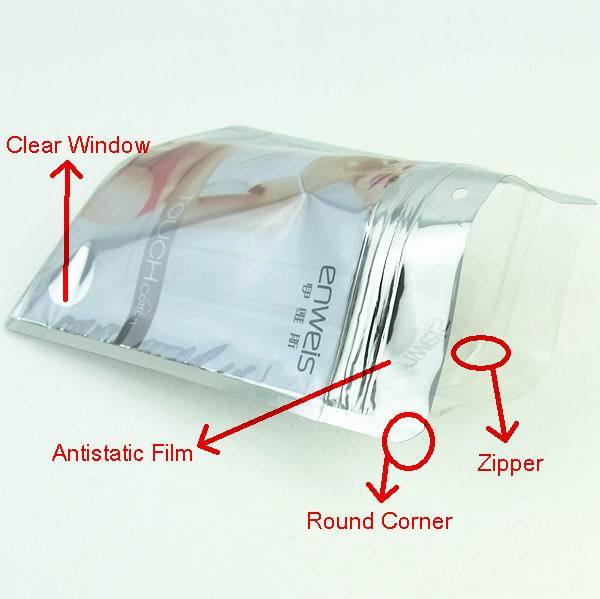Antistatic ziplock stand up packaging bags