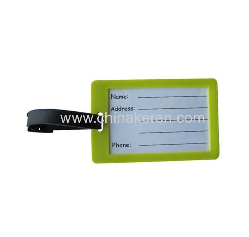 Promotional custom 2D bulk soft rubber pvc luggage tag