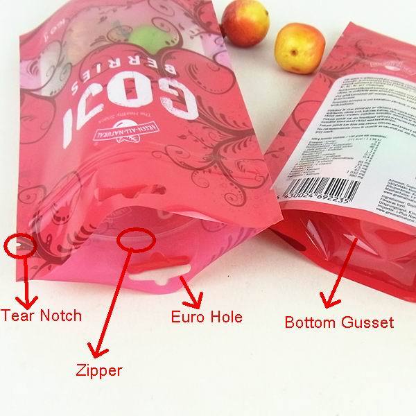 Fashionable fruit jerky stand up plastic food bag