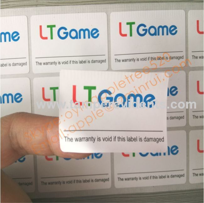 Self Adhesive Anti-tampering Sticker,Warranty Fraigle VOID Stickers,Ultra Destructible Vinyl Labels China 