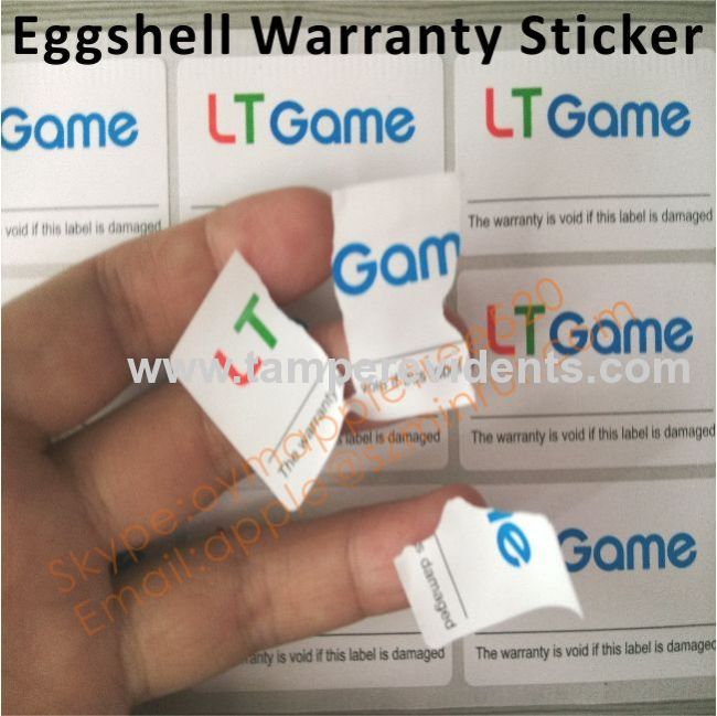 Self Adhesive Anti-tampering Sticker,Warranty Fraigle VOID Stickers,Ultra Destructible Vinyl Labels China 