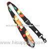 Colorful Polyester ID Card Neck Lanyards With Black Metal Hook