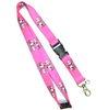 Pink Dye Sublimation Card Holder Lanyard , Breakaway Safety Lanyard