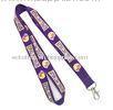 Purple Card Holder Lanyard Silk Screen Printed Neck Strap 900 * 20 mm