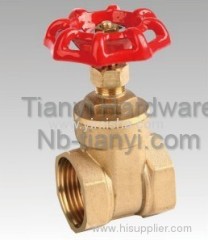 Horizontal Manual Brass Red Handle Thread Two General Formula Gate Valve