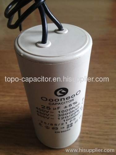 OOONEOO CBB60 Motor Run Capacitores, 25 MFD, 450 VAC, Flexible Wires, Plastic, Round