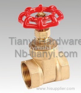 Horizontal Manual Brass Red Color Handle Thread Hard Seal Gate Valve