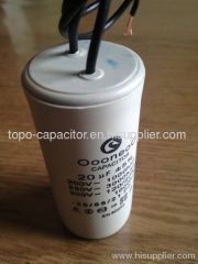 OOONEOO CBB60 Motor Running Capacitores, 20 MFD, 250 VAC, Flexible Wires, Plastic, Round