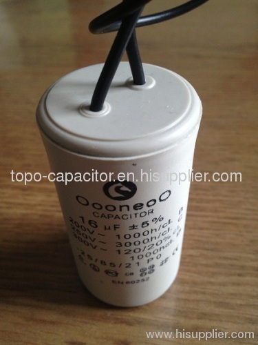 OOONEOO CBB60 Motor Run Capacitors, 16 MFD, 250 VAC, Flexible Wires, Plastic, Round