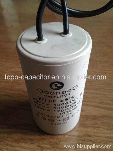 OOONEOO CBB60 Motor Run Capacitores, 20 MFD, 450 VAC, Flexible Wires, Plastic, Round