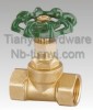 Horizontal Manual Brass Green Color Handle Two General Formula Stop Valve