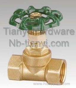 Brass Stop Valve with Green Handle