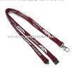 Brown Polyester Tubular Neck Lanyard With Safety Breakaway Buckles