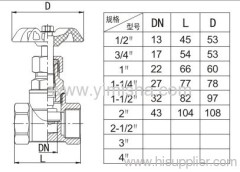 Horizontal Manual Brass Blue Color Handle Two General Formula Stop Valve