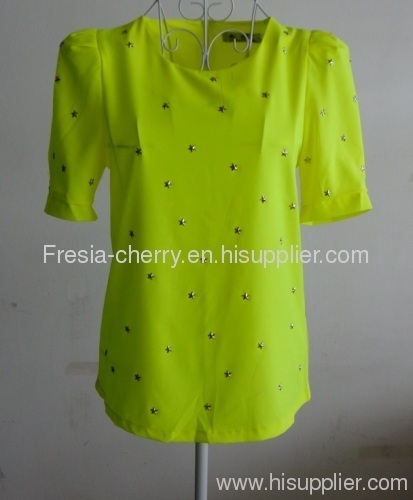 Lady's novelty blouse short sleeves