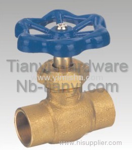 Horizontal Manual Brass Blue Color Handle Two General Formula Stop Valve