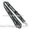 Conference Custom Woven Black Lanyard With Egg Hook Plastic Buckle