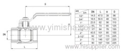 Manual Brass Red Handle Two General Formula Hard Seal Thread Ball valve