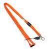 Quick Release Orange Tubular Lanyard With Snap Hook , Break Buckle