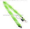 Mobile Phone Tube Lanyard , Green Polyester Screen Printing Lanyards